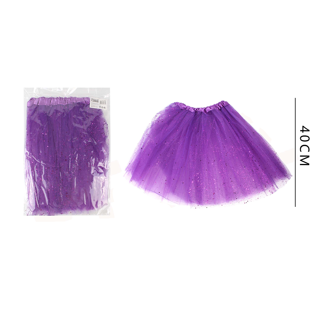 Tutu Morado con Glitter 40Cm 1