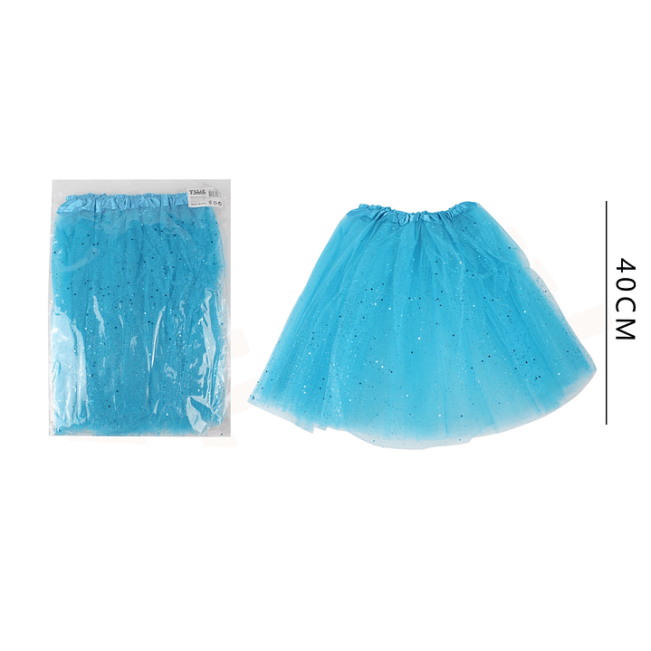 Tutu Celeste con Glitter 40Cm 1