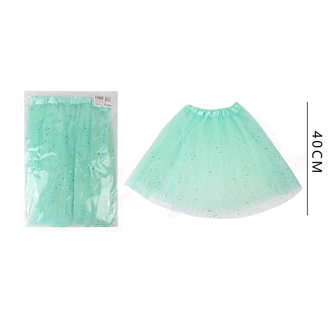 Tutu Verde Agua con Glitter 40Cm 1