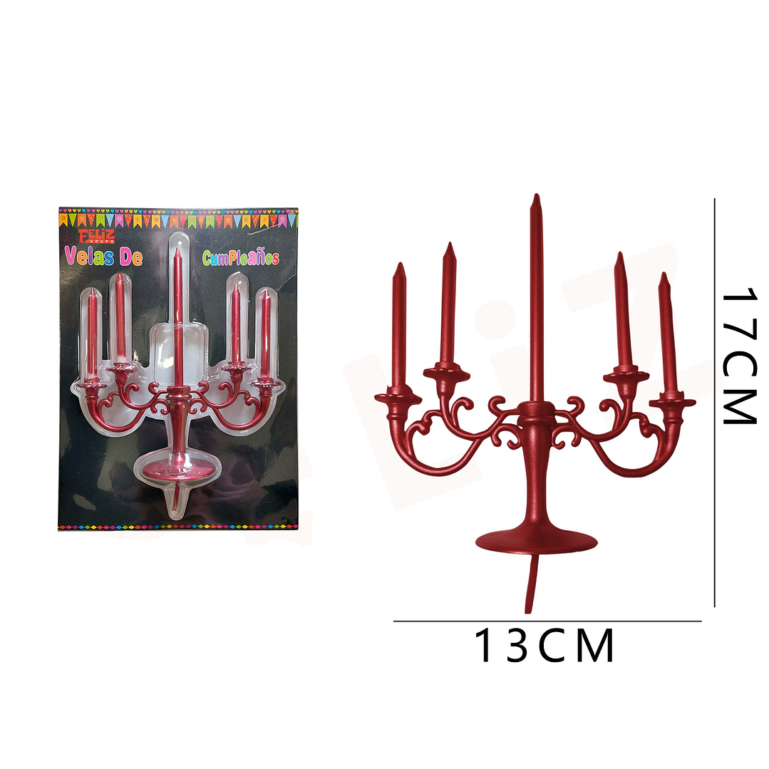 Vela Con Candelabro Rojo 1