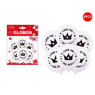Set Globos I Love You 6 pcs