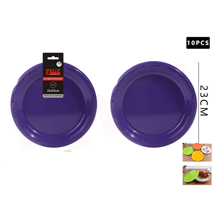 Plato Plástico Redondo Morado 23cm 1