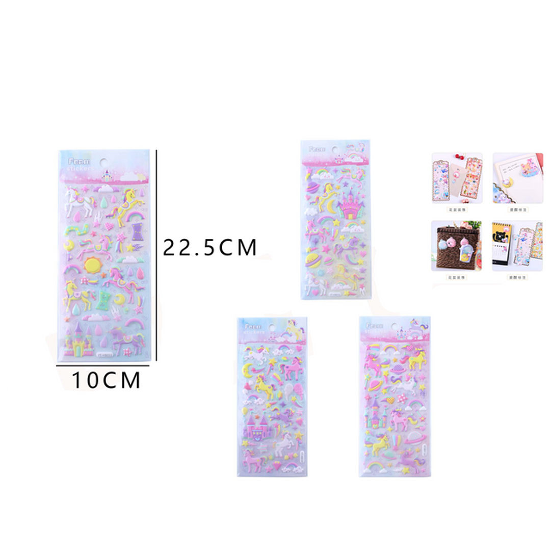 Sticker Autoadhesivos Unicornios 1