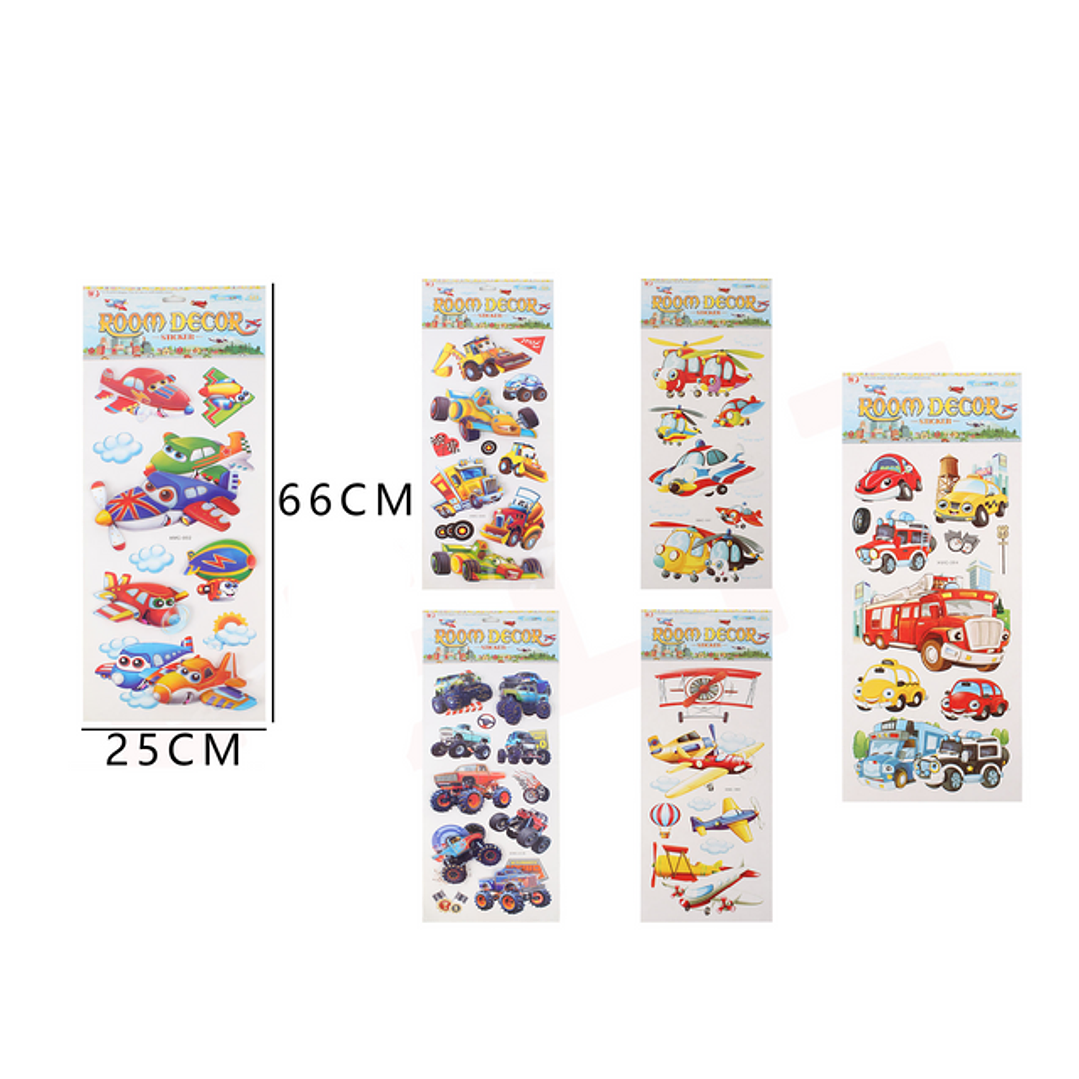 Sticker Autoadhesivos Avión, Autos y Camiones 1
