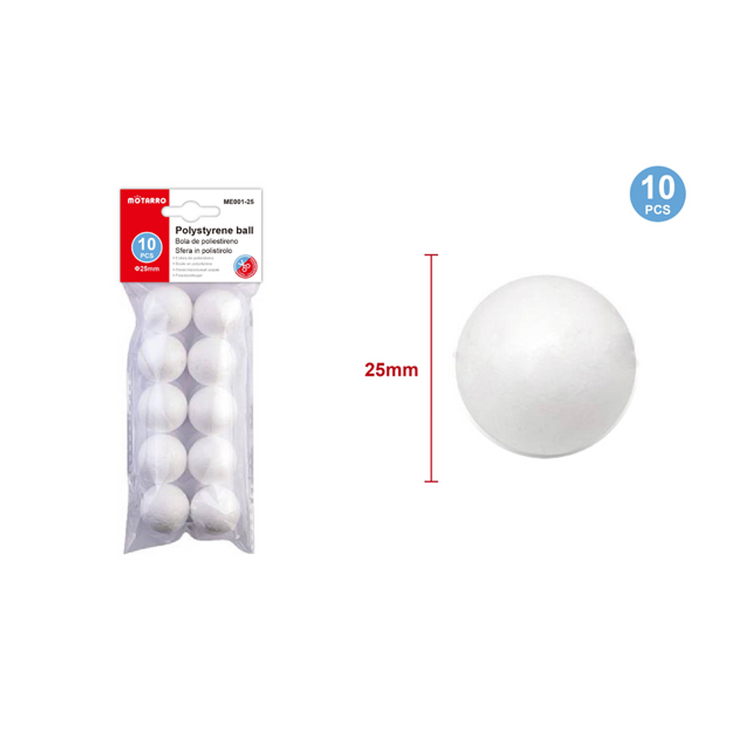 Pelotas de Plumavit 25 mm 10 pcs 1