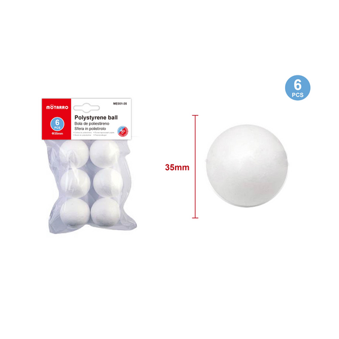 Pelotas de Plumavit 35 mm 6 pcs 1