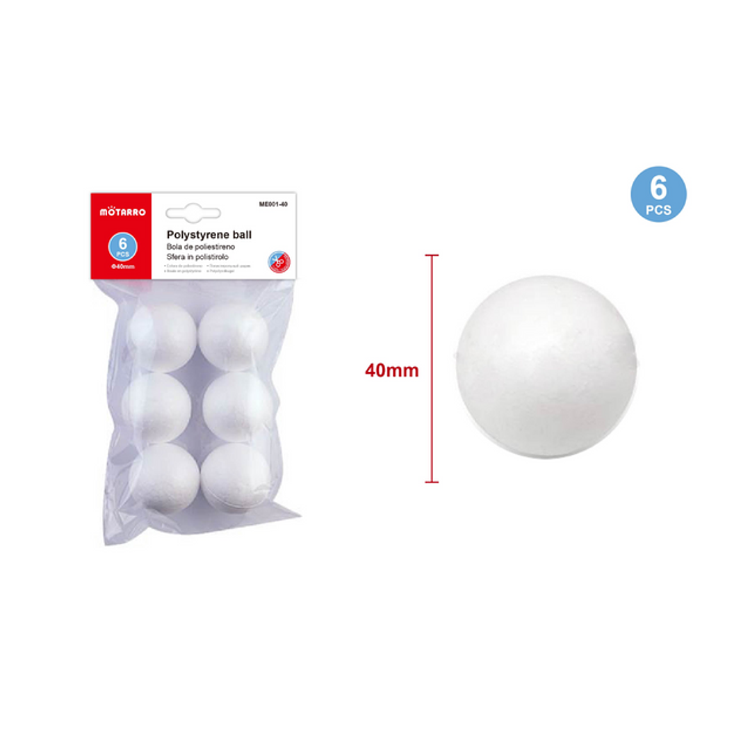 Pelotas de Plumavit 40 mm 6 pcs 1