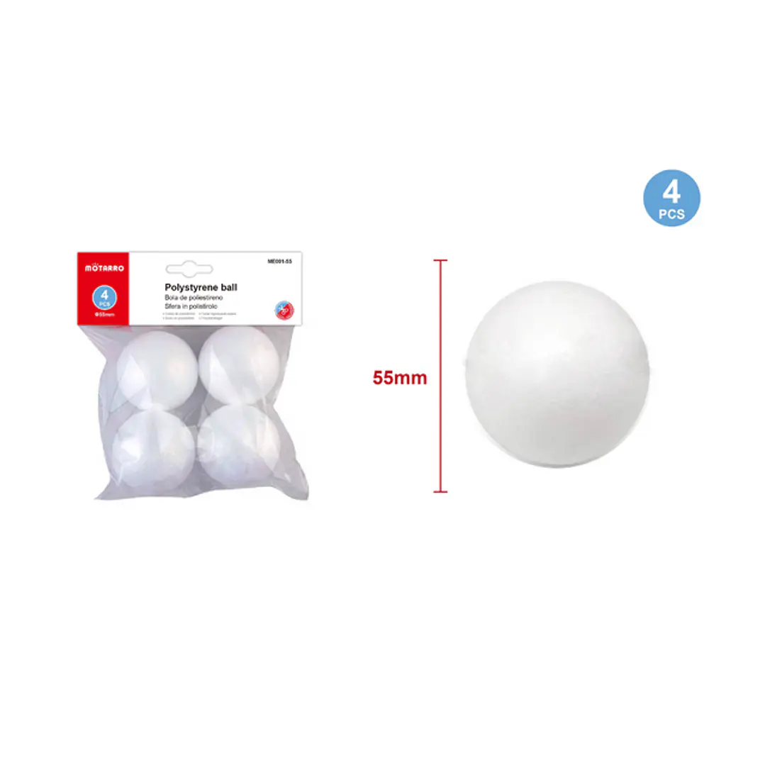 Pelotas de Plumavit 55 mm 4 pcs 1