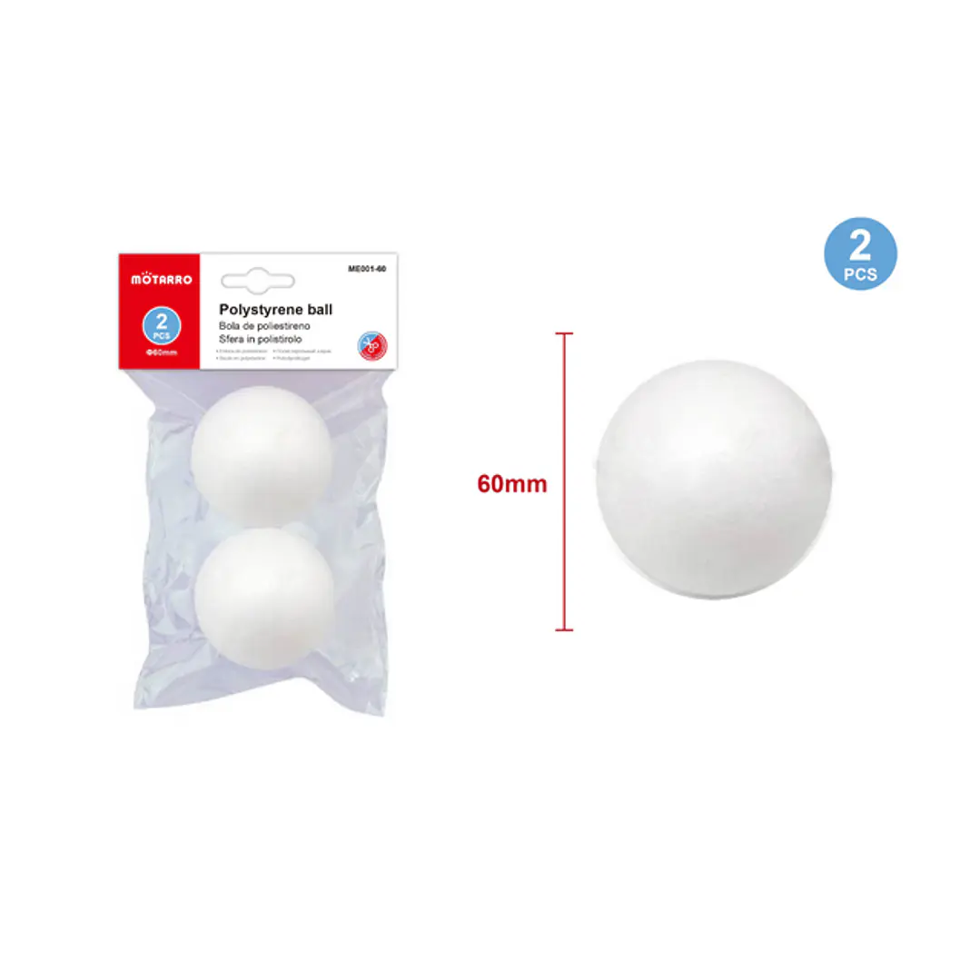Pelotas de Plumavit 60 mm 2 pcs 1
