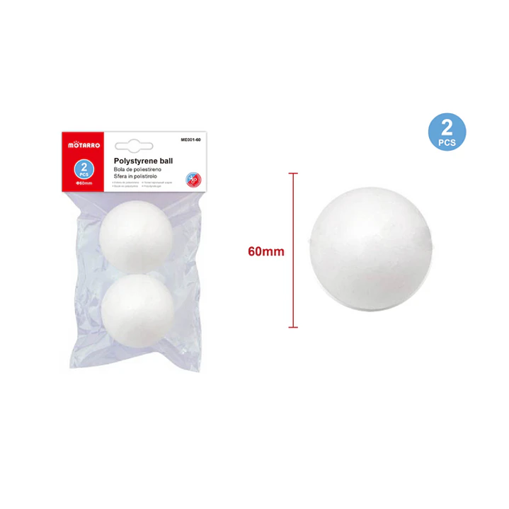 Pelotas de Plumavit 60 mm 2 pcs 1