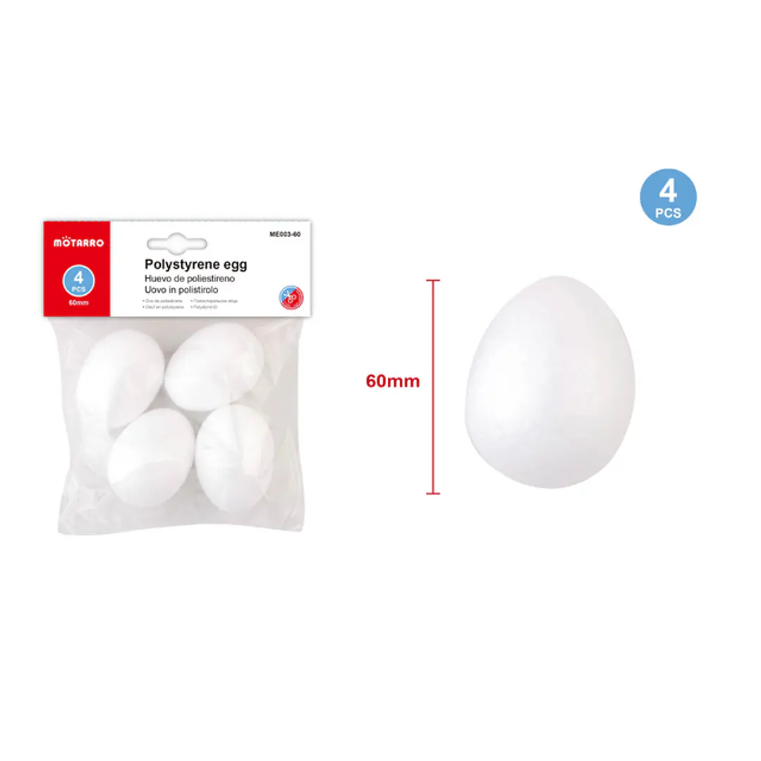 Huevo de Plumavit 60 mm 4 pcs 1