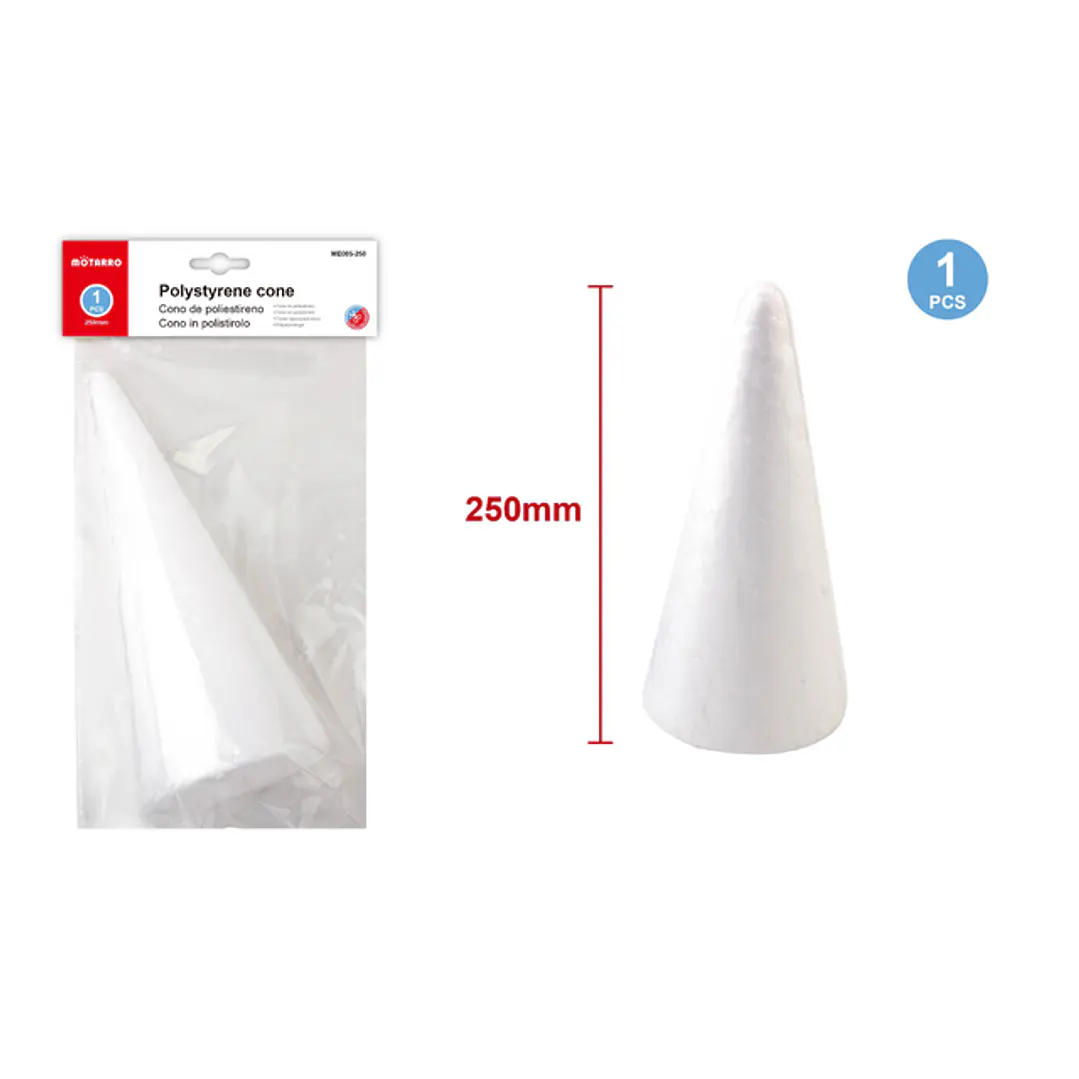 Cono de Plumavit 250 mm 1 pc 1