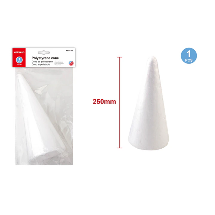 Cono de Plumavit 250 mm 1 pc 1