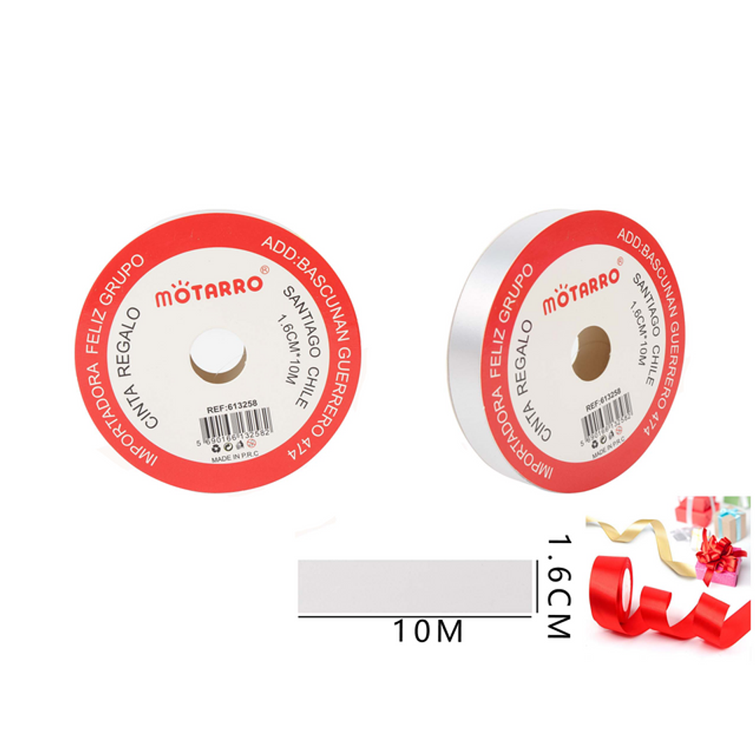 Cinta Regalo Plateado 1.6Cm*10M 1