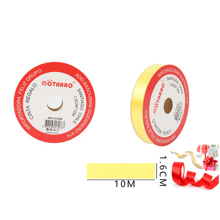 Cinta Regalo Amarillo 1.6Cm*10M 1