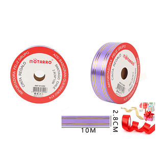 Cinta Regalo Morado Con Línea Dorada 2.8Cm*10M