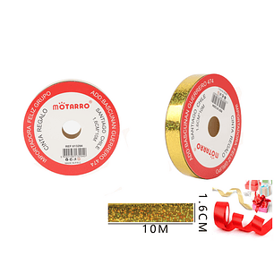 Cinta Regalo Dorado Glitter 1.6Cm*10M