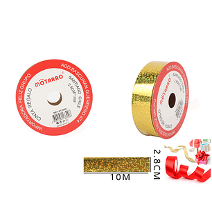 Cinta Regalo Dorado Glitter 2.8Cmx10M