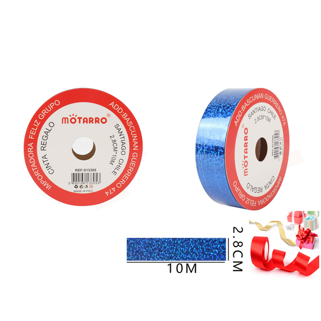 Cinta Regalo Azul Glitter 2.8cmx10 m 1