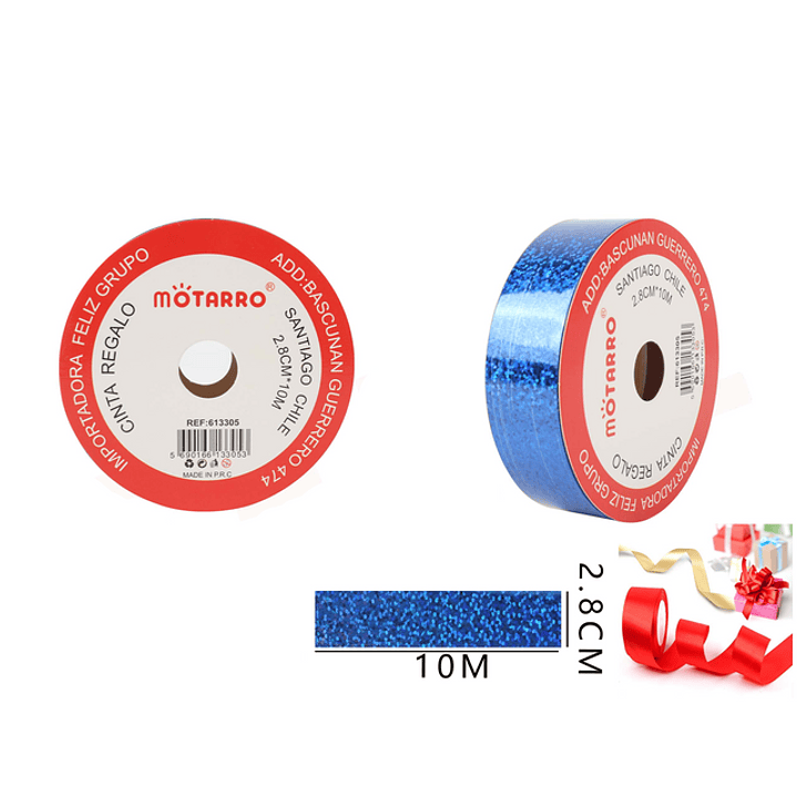 Cinta Regalo Azul Glitter 2.8cmx10 m 1