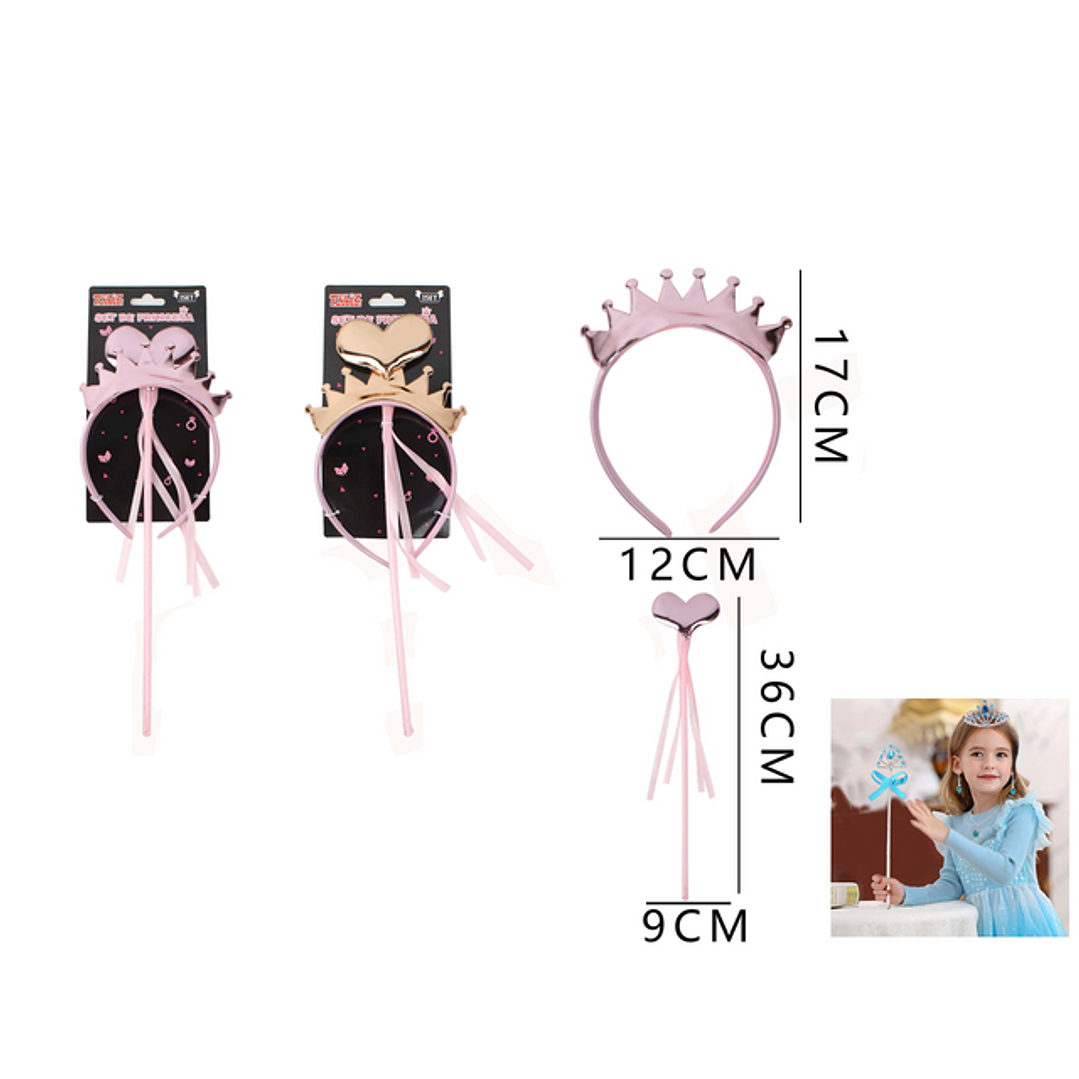 Set De Princesa Corona + Varita Corazón 1