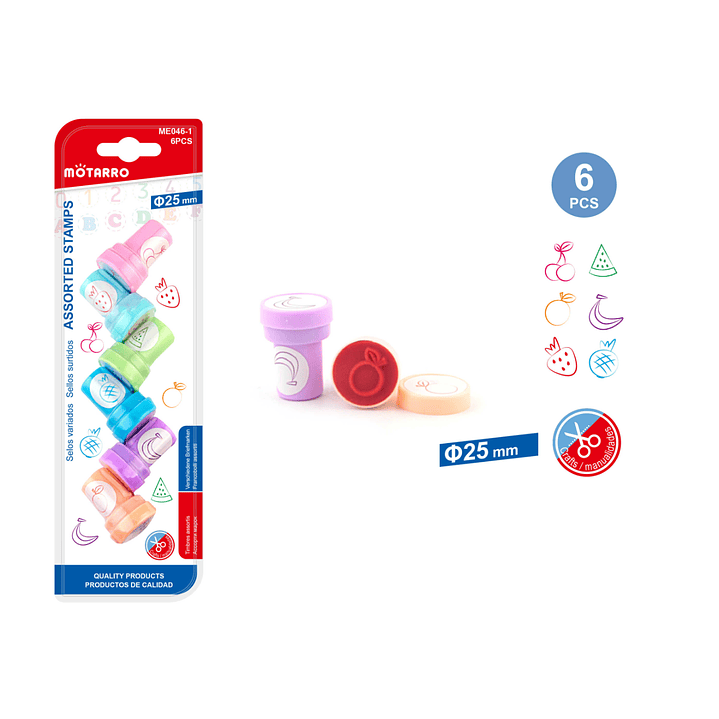 Timbres de Figura de Frutas 6 Pcs 1