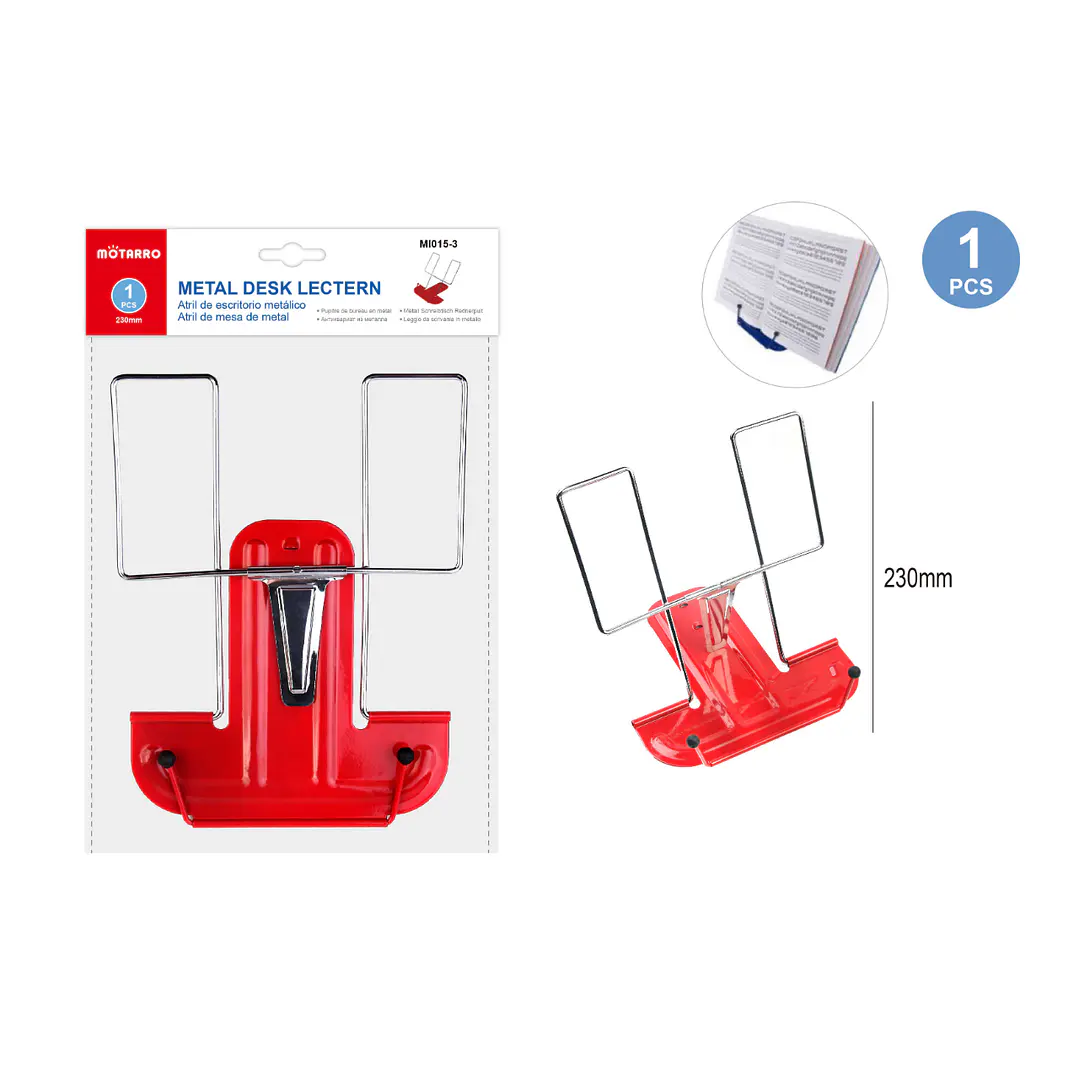 Atril de Escritorio Metálico Rojo 1