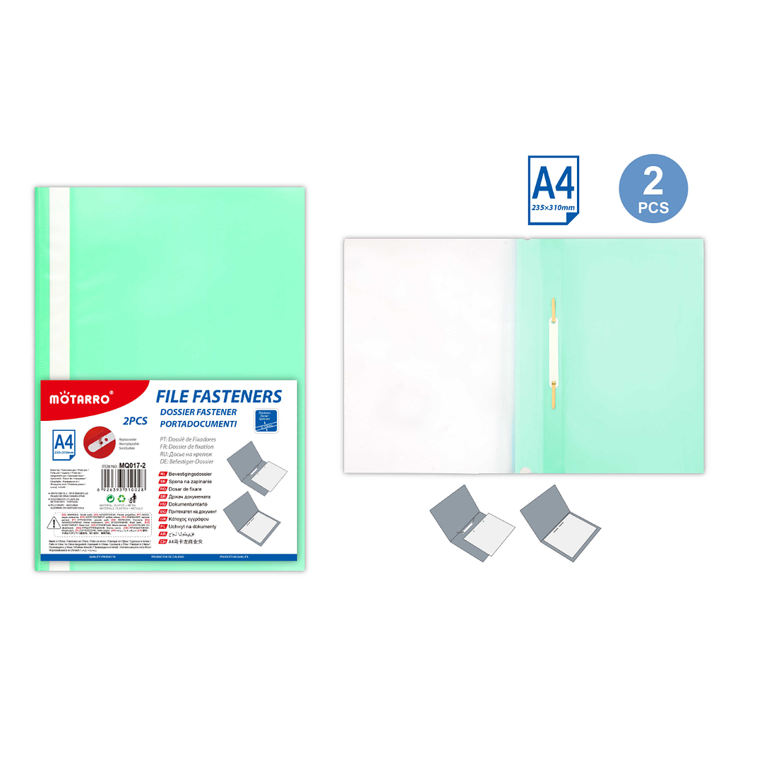 Carpeta Con Fastener Verde Agua A4 1