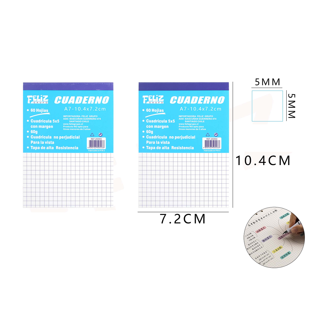 Block Cuadriculado A7 60 Hojas 1