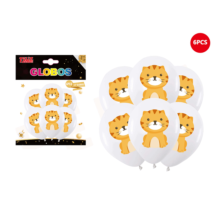 Set Globos Tigre 6 pcs 1