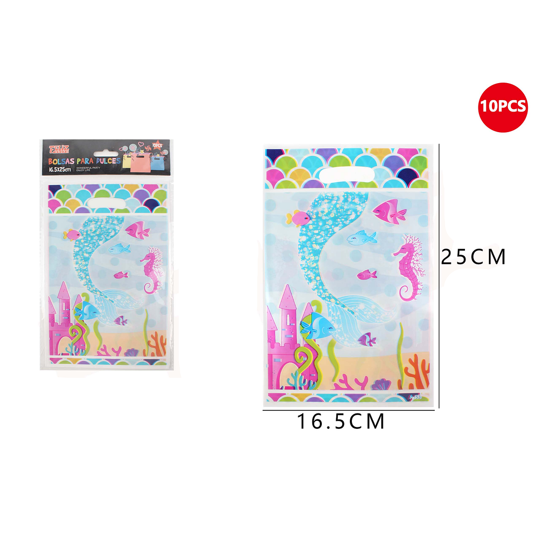 Set Bolsas para Dulces Sirena 10 pcs 1