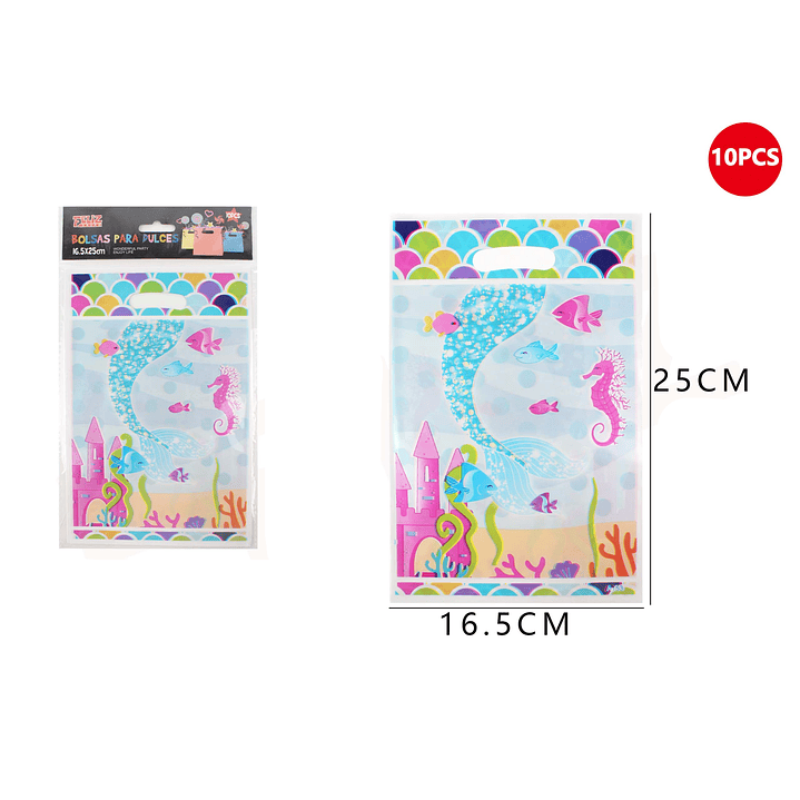 Set Bolsas para Dulces Sirena 10 pcs 1