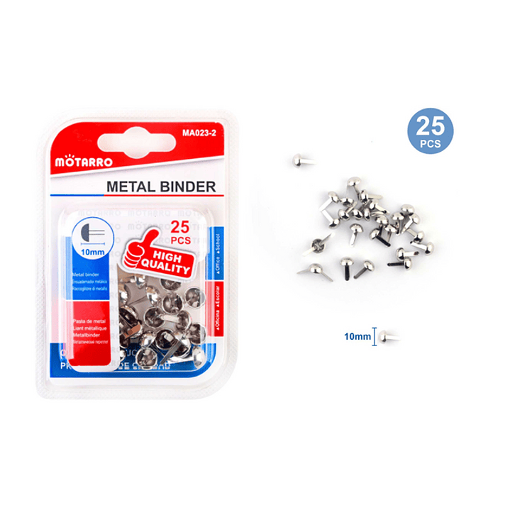 Chinche Mariposa Plateado 10 mm 25 pcs 1