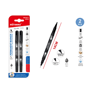 Marcador Permanente 2 Puntas 2 Pcs