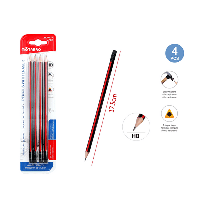 Set Lapices Gráfito 4 pcs 1