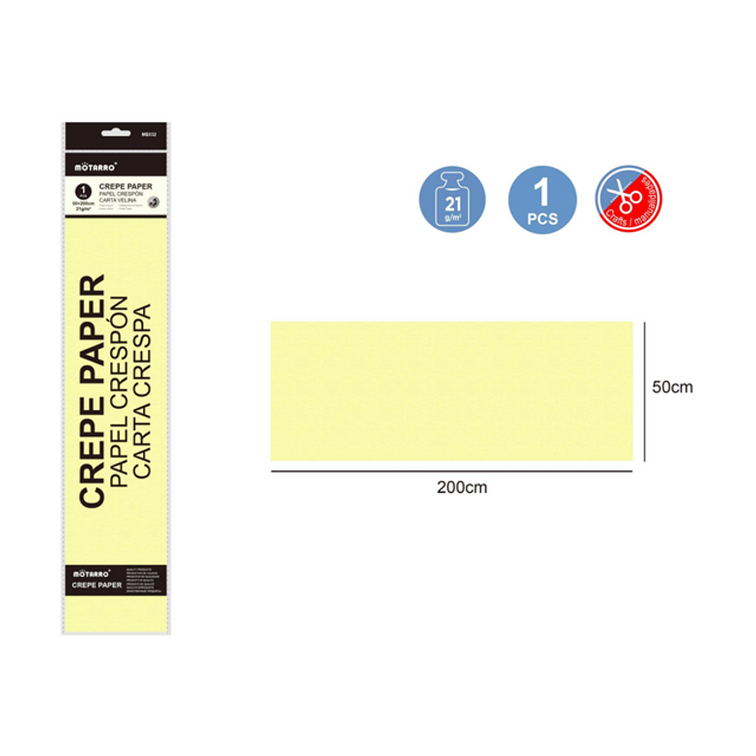 Papel Crepé Crema 200x50cm 1