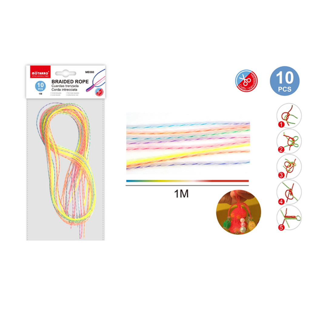 Cuerda Para Tranzado Multicolor 1m 10pcs 1