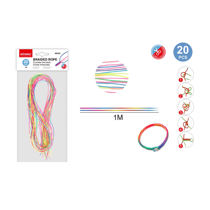 Hilo Encerado Arcoíris 1m 20pcs 1