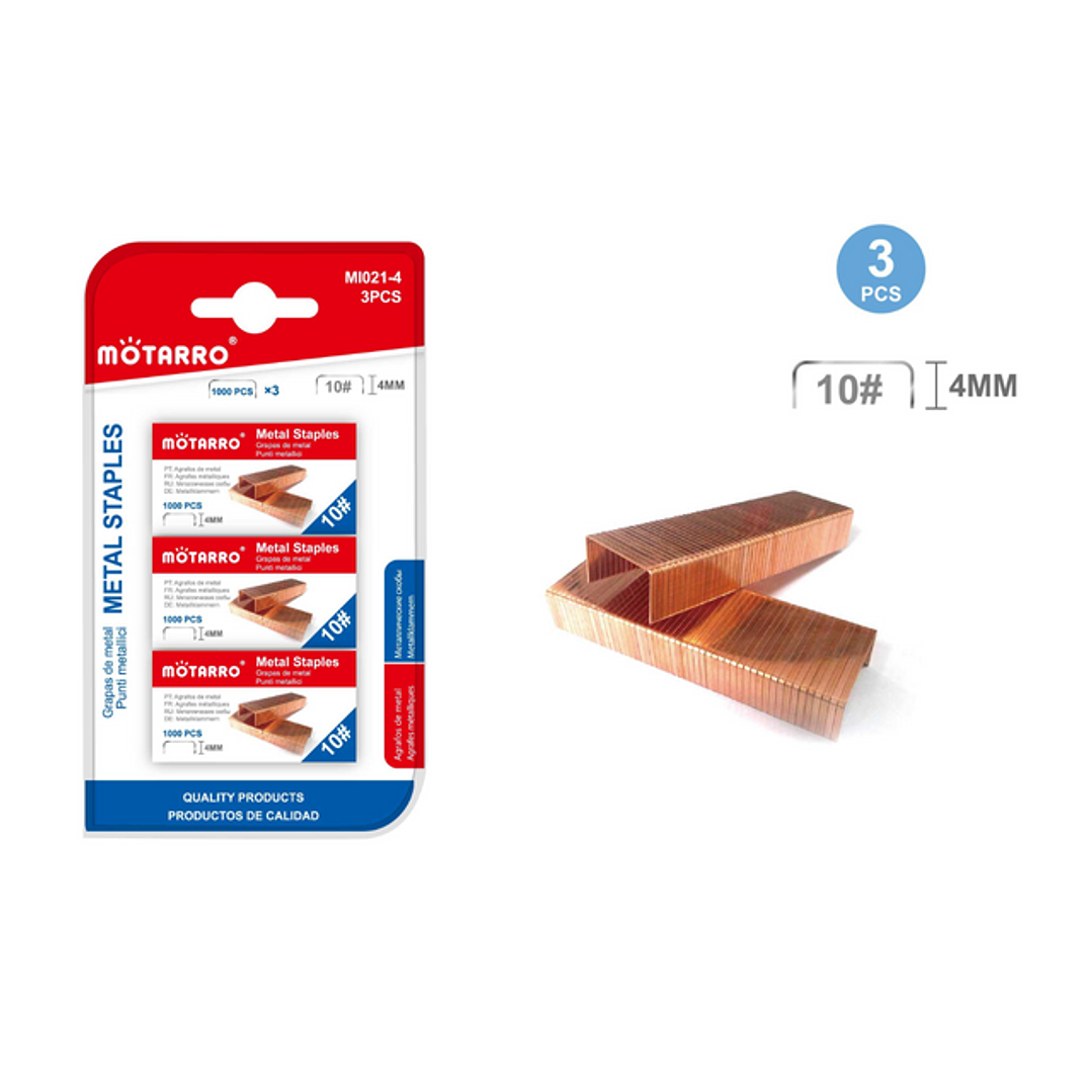 Set Corchetes Color Cobre 4 Mm 3 Pcs 1
