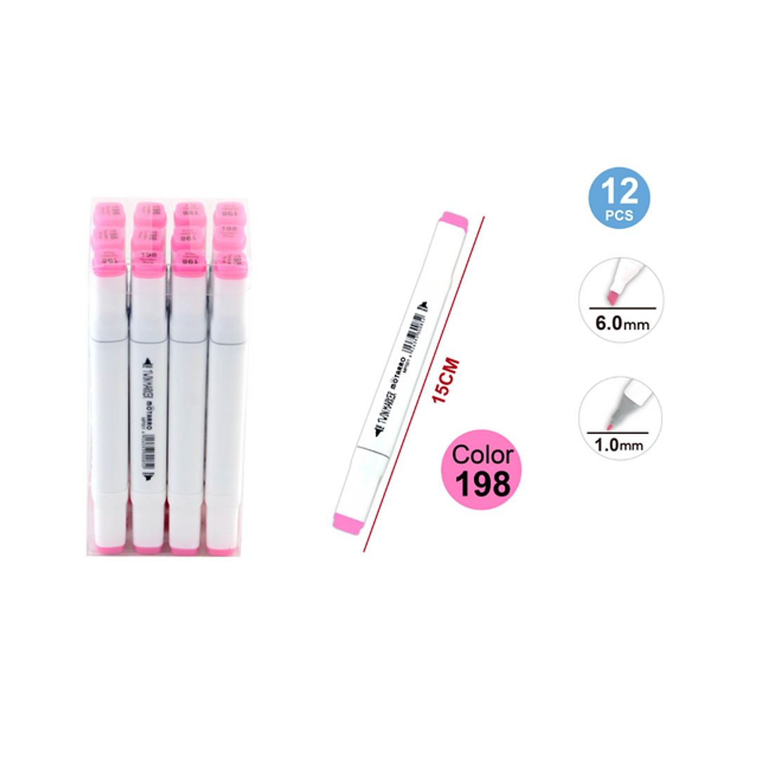 Marcador Doble Punta Rosado Malva 1/6mm 1