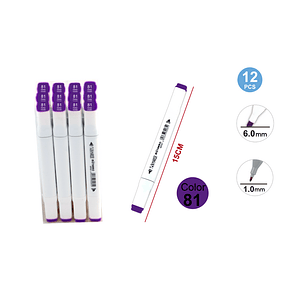 Marcador Doble Punta Morado Oscuro 1/6mm