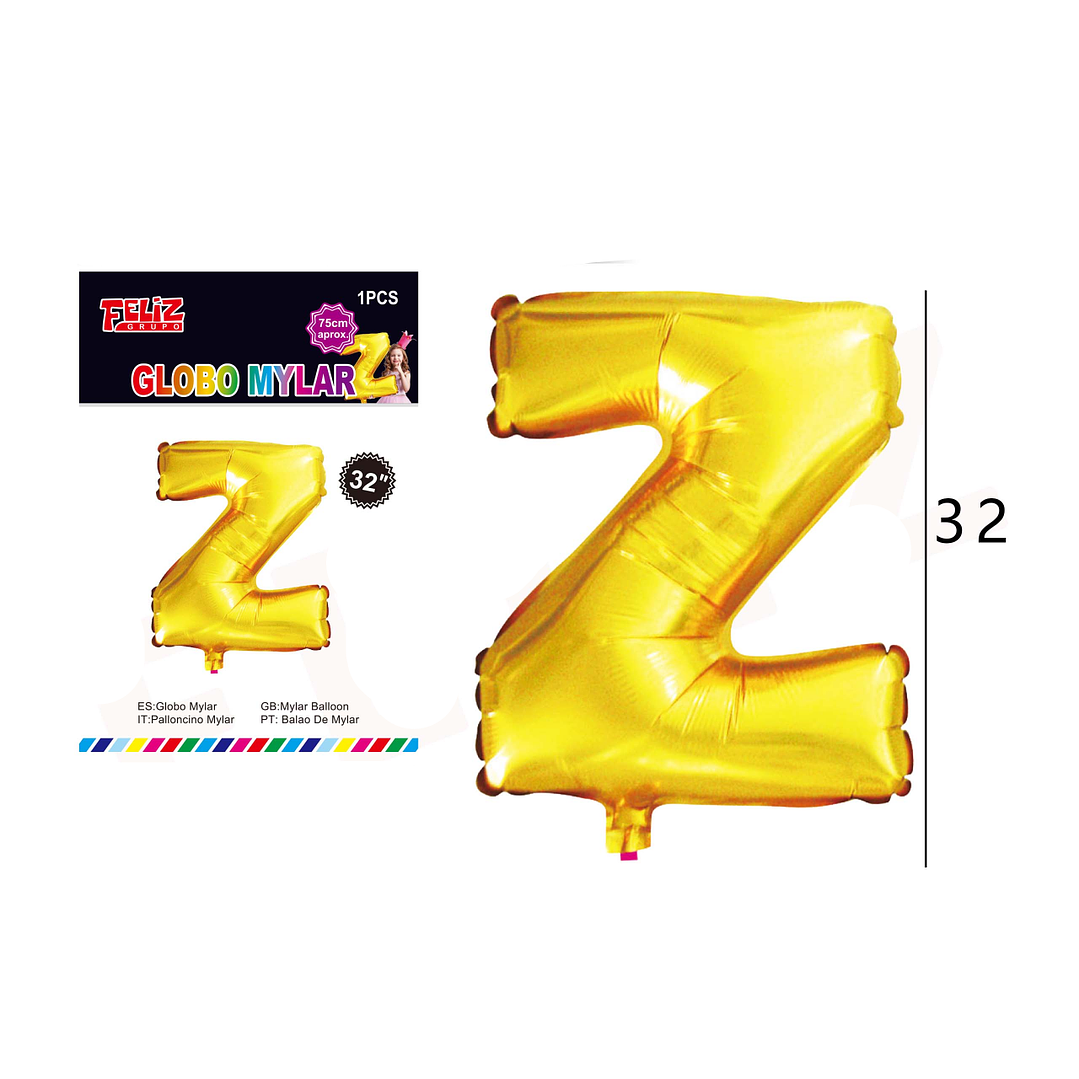 Globo Letra Z Dorada 81 cm 1