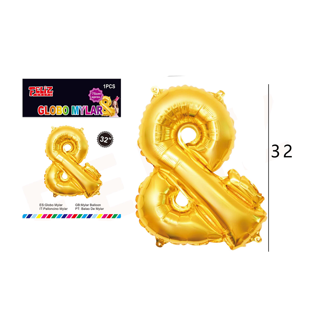 Globo Letra & Dorada 81 cm 1