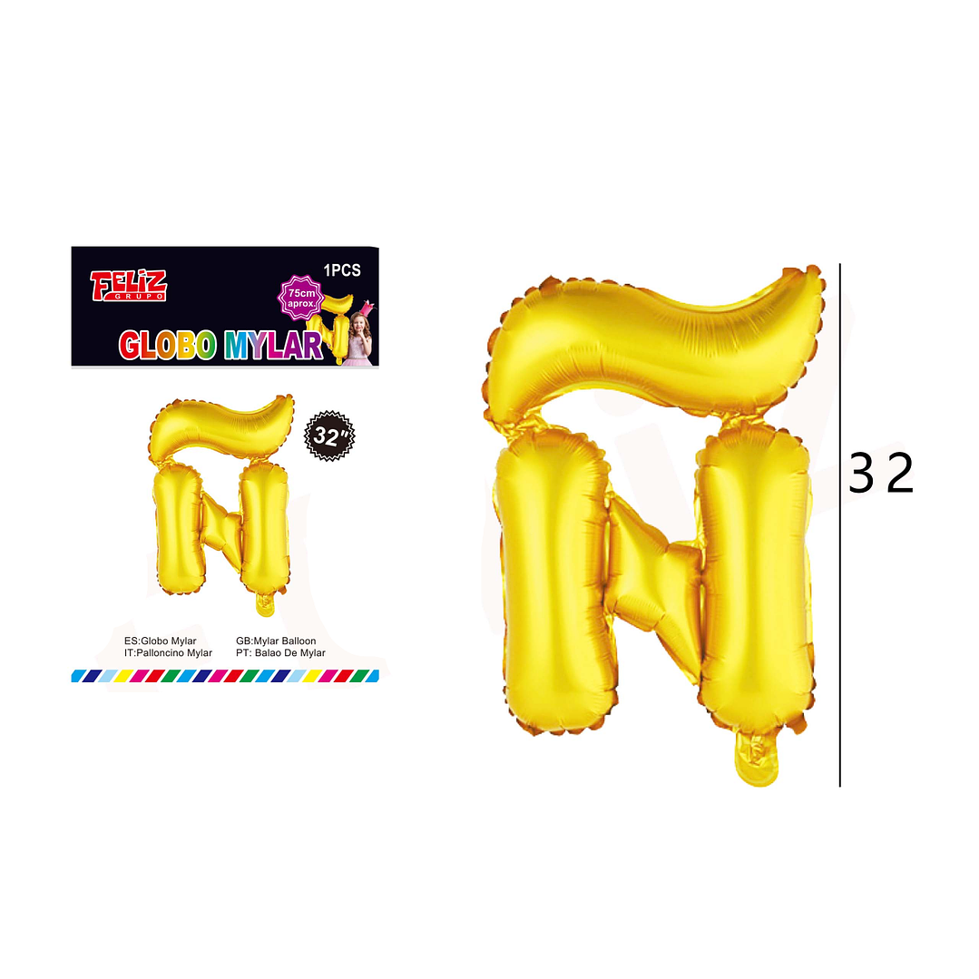 Globo Letra Ñ Dorada 81 cm 1