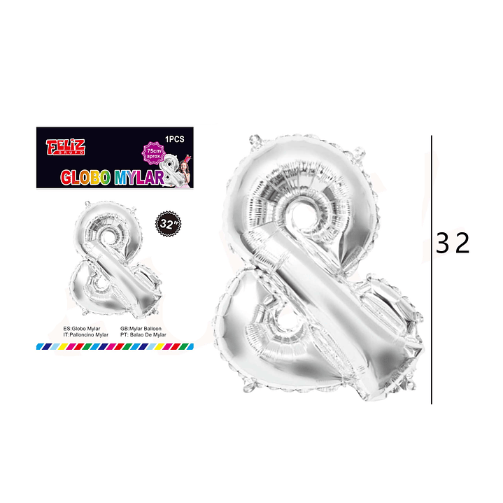 Globo Letra & Plateada 81 cm 1