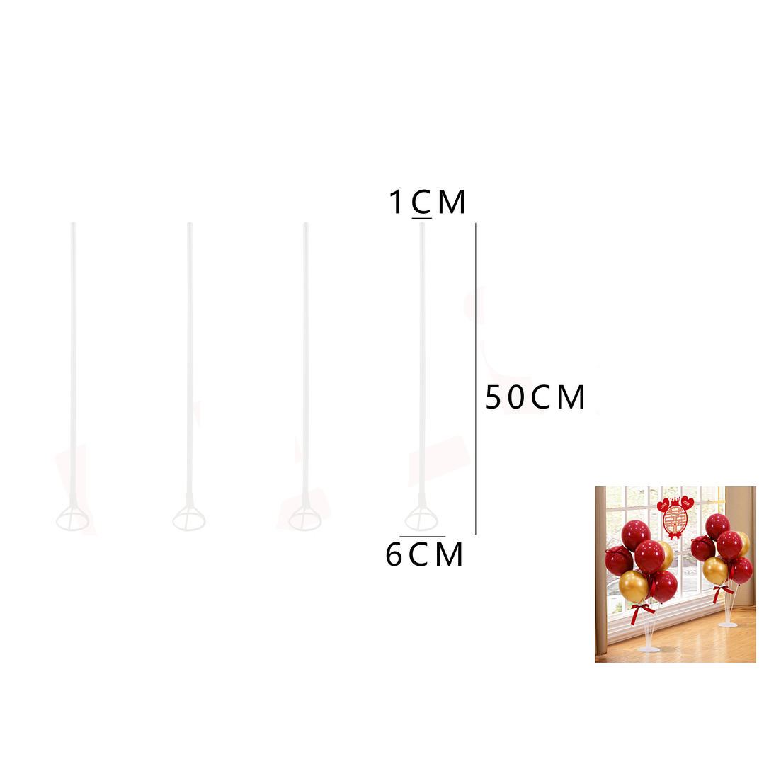 Varilla de Globo Transparente 50 cm 1