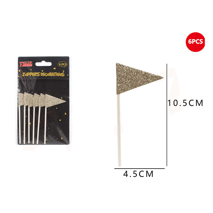 Toppers Decorativos de Torta de Banderín Dorado 1