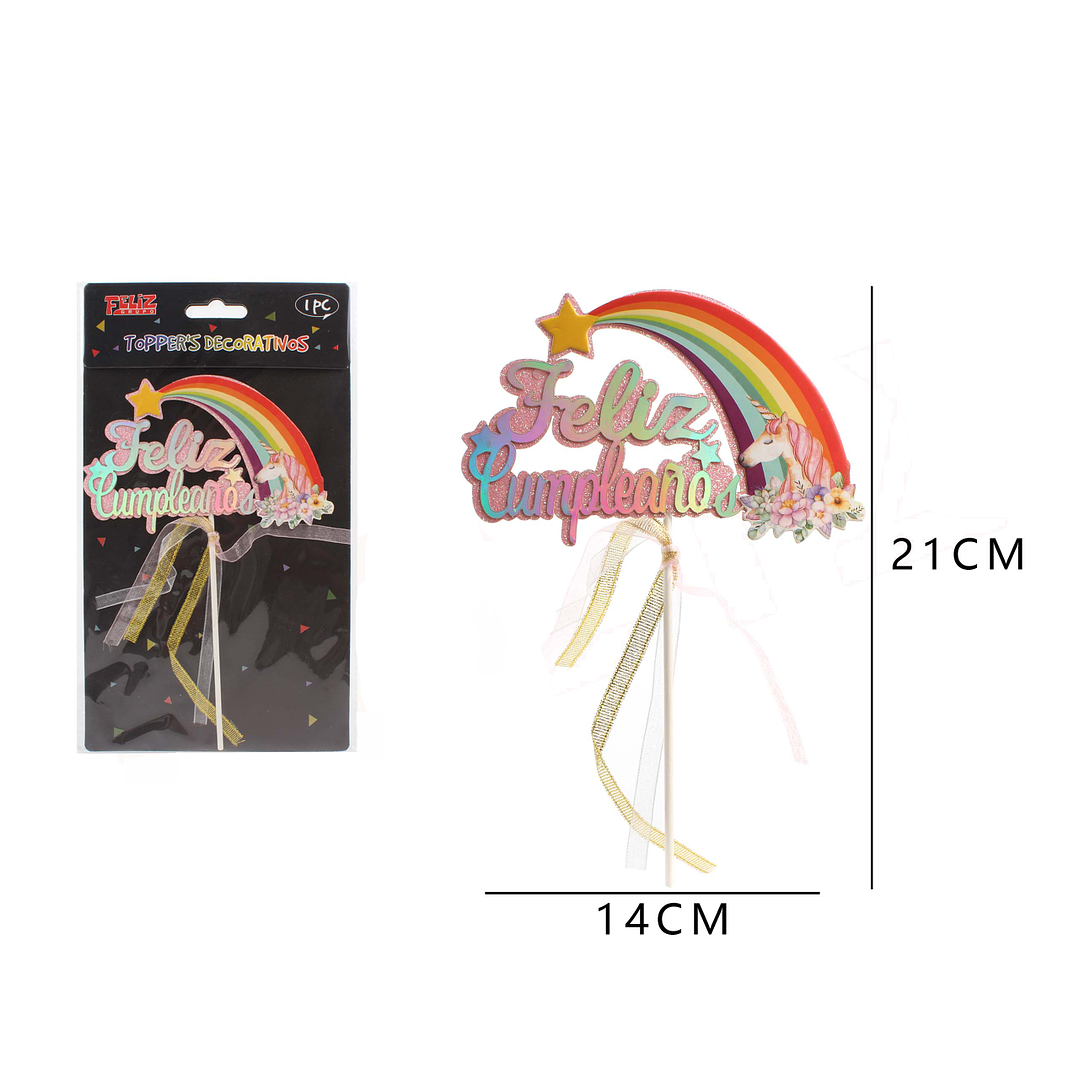 Toppers Decorativos de Torta de Unicornio con Frase de FC 1