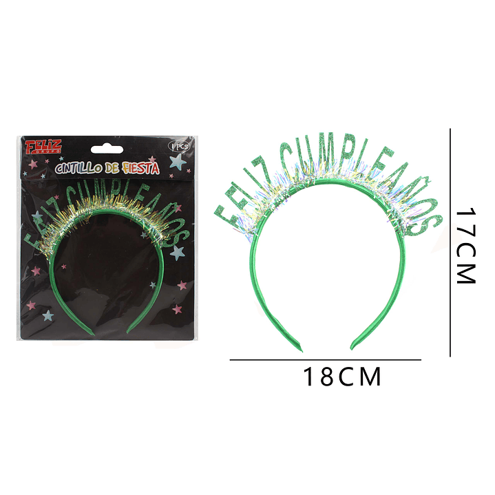 Cintillo de Fiesta de Feliz Cumpleaños Verde 1