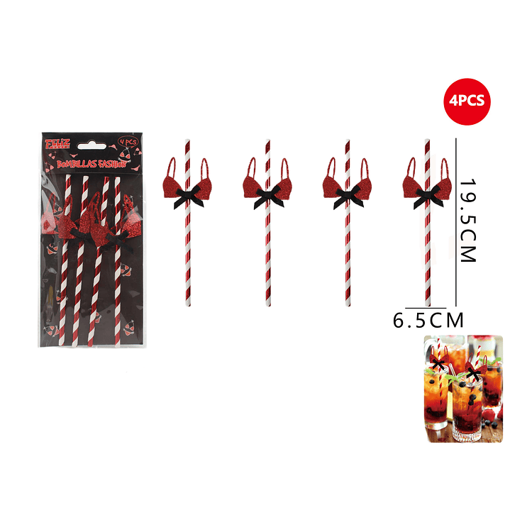 Bombilla de Papel con Brasier Hot Rojo 1